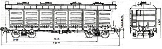 4-осный полувагон модели 12-141