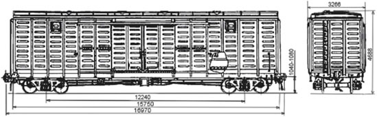 4-осный крытый вагон модели 11-260