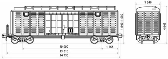 4-осный крытый вагон модели 11-264