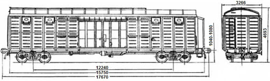 4-осный крытый вагон модели 11-280
