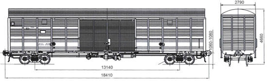 4-осный крытый вагон модели 11-1807-01
