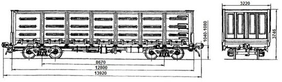 4-осный полувагон модели 12-757