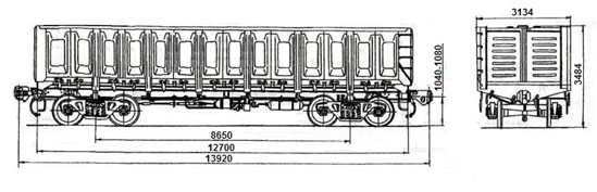 4-осный полувагон модели 12-532