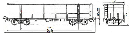 4-осный полувагон модели 12-295