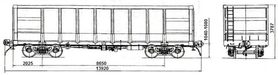 4-осный полувагон модели 12-175